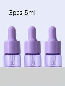 1pc/3pcs 5ml 10ml 15ml 20ml Purple Dropper Bottles Refillable Purple Lid Cosmetic Container Glass Aromatherapy Liquid For Essential Massage Oil Pipette - Multicolor - View 11