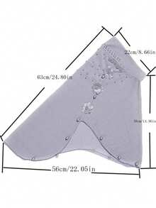 1 件装马来串珠围巾头巾帽，弹性纯色头巾头带，适合女孩 - 側面花片頭巾 - 查看 6
