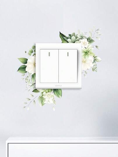Autocolante romantice cu model floral pentru întrerupătoare, autoadezive pentru casă, living, dormitor, decorațiuni de perete, artă de perete, decor dormitor, decor acasă, living, tapet, autocolante de perete, decorațiuni de petrecere, decor living, decor birou, articole de decor pentru casă, autocolante personalizate