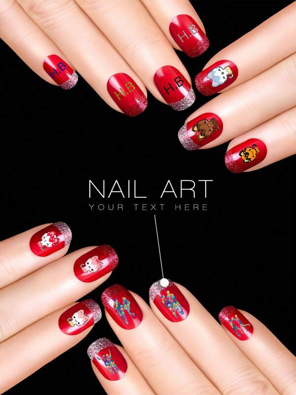 30 Stücke personalisierte, individuell gestaltete Nagelkunst Aufkleber für DIY Nagelkunst