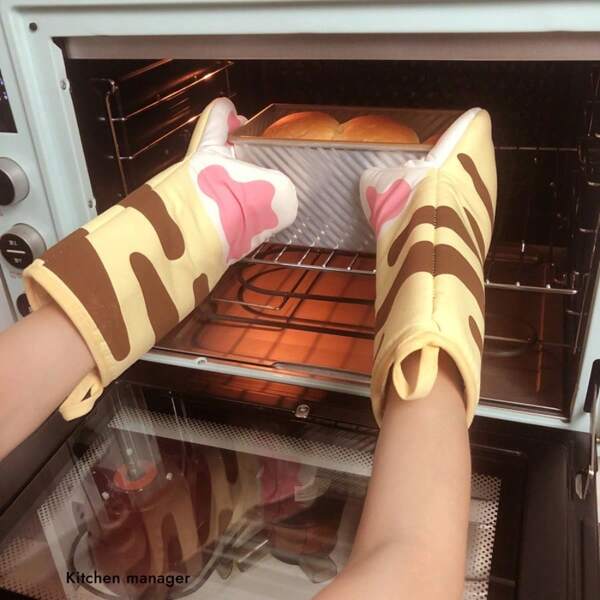 Gants longs pour micro-ondes, pattes de chat mignonnes, gants d'isolation pour le four résistants à la chaleur et antidérapants. Gant unique pour la cuisine et la cuisson. Accessoires de cuisine pour les fêtes et les vacances, indispensables pour la maison et la cuisine, pratiques pour l'organisation.