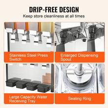Commercial Beverage Dispenser, 4 Tanks 10 L / 10.6 QT Per Tank Juice Dispenser, 430W Stainless Steel Ice Tea Drink Machine With 45°F-54°F Cooling Temperature, For Cold Drink Restaurant Bar Party - 4 Tanks, 10 L / 10.6 QT Per Tank - View 5