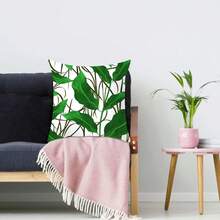 Throw Pillow Covers Summer Green Leaf Pillows For Couch Throw Pillows For Couch Square Throw Pillow Cover For Sofa Bedroom Car Home Decor,18x18Inch - A - View 4