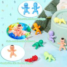 10/50/100 piezas- Miniatura de bebés de plástico de colores variados, figuritas de bebé de plástico pequeñas a granel para juegos de baby shower, cubitos de hielo, etc.