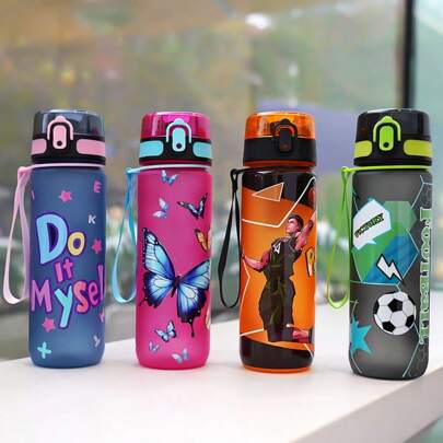 1 pièce Bouteille d'eau de sport dégradée 34OZ/26OZ - en polycarbonate incassable, gaufrage 3D, étanche, embouchure droite, idéal pour le fitness, la course, les activités de plein air - en plastique, sans assemblage, parfait pour les cadeaux de Noël, Halloween, remise des diplômes, Jour de la Terre