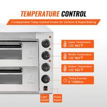 Commercial Pizza Oven Countertop, 14" Double Deck Layer, Stainless Steel Electric Pizza Oven With Stone And Handle, Multipurpose Indoor Pizza Maker For Restaurant Home Pretzels Baked - 14inch Double Layer - View 4