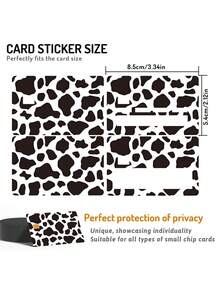 1/4pcs Black & White Contrast Credit Card Skins, Cow Print PVC Protective Cases, Personalized Stickers Fit For Debit Cards, ATM Cards And ID Cards,Back To School,School Supplies - Multicolor - View 3