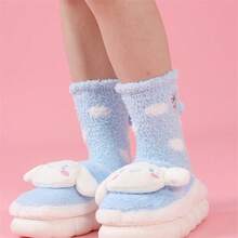 Sanrio Cartoon Schlaf Socken Cinnamoroll süße Plüsch Socken, gepolstert warm Socken für Zuhause, flauschige Boden Schlaf Strümpfe, Weihnachtsgeschenke