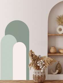 8 couleurs au choix, 20,47 * 55,1 pouces / 20,47 X 46 pouces - 1 pièce Autocollants muraux de style de décoration en arc pour le salon, le canapé, l'arrière-plan de la table de chevet. Élément géométrique bohème autoadhésif pour papier peint - Multicolore - Voir 4