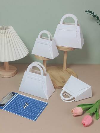 6/12pcs Gift Packaging Boxes, Hand Carry Bags, Small Paper Gift Bags For Holiday, Festival, Birthday, Graduation, Wedding Party Gifts, Party Decoration Containers, Size: 12*6*8cm, 15*8*10cm