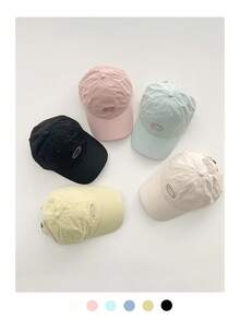 1 件装软冠简约休闲棒球帽，时尚平边按扣太阳帽，轻便男女通用春夏百搭字母刺绣棒球帽 - 字母棒球帽 - 查看 3