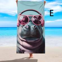 1 Pc Creative Popular Printed Beach Towel, Soft & Comfortable, Lightweight, Sand Proof, Super Absorbent Beach Blanket, Suitable For Travel, Swimming, Surfing, Yoga, Camping, Sunbathing, Beach Accessories, Outdoor Travel Essential Gift