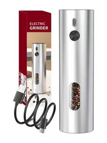 CLITON Zestaw elektrycznych młynków do soli i pieprzu z akumulatorem i automatycznym oświetleniem LED – obsługa jedną ręką, podwójna podstawa ładująca i regulowana grubość – najwyższej jakości automatyczne młynki do przypraw (1 szt., 2 szt., 2 opakowania)