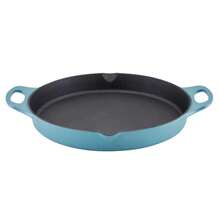 Rachael Ray 14" Nitro Cast Iron Skillet With Side Handle Agave Blue: Double Handled, 14 Inch, Electric & Gas Compatible - 1 - View 1