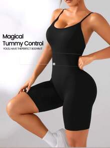 Aaseow Yoga Basic Solid Rib-Knit Seamless Sports Romper,Ribbed Solid Color Fashion Sports Jumpsut,High Elastic Yoga Bodysuit,Women's Activewear