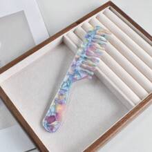 1 Stück Mehrfarbig Breitzahn Haarbürste aus Acetatplastik mit Griff, 18 cm tragbarer Haarstyling-Kamm, geeignet für verschiedene Anwendungen, niedliches Pflege-Werkzeug-Geschenk, Lässig