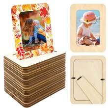 DIY Unfinished Solid Wood Photo Frame, Suitable For 4 X 6 Inch Photos, Crafts, Paintings, Art Projects, Wooden Decoration