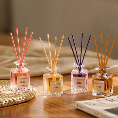 1瓶浪漫精油，1.69盎司藤条香薰油，薰衣草、桃子、沉香和檀香混合香氛，家居及卧室空气清新剂，藤条香薰，办公室及家居装饰，除臭香氛，送给女朋友的芳香疗法礼物