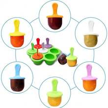 7-Cavity Silicone Ice Cream & Popsicle Molds - Easy DIY Frozen Snack Maker For Home Kitchen