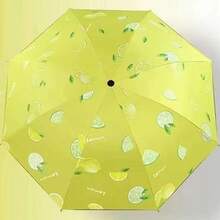 1pc Fruit Pattern Umbrella, Viral Dual-Use Umbrella, Black Coating UV Protection Folding Umbrella - Multicolor - View 8