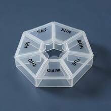 1 pièce Boîte organisatrice de mini-pilules de 7 jours, boîte de rangement hebdomadaire pour médicaments en plastique à compartiments multiples et scellée, portable
