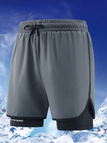 3 piezas Pantalones cortos de verano para hombre para deportes al aire libre, pantalones cortos casuales de cintura elástica transpirables hasta la rodilla