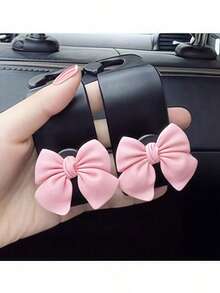 2pcs Bow-Knot Shaped Car Seat Back Hooks, Creative Cute Car Interior Accessory Organizer Hanger - Một cỡ - Xem 9