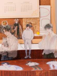 4pcs Shulan Step Series Sticker Pack, Various Themed Boy Styles, Transparent PET Planner Sticker Set Perfect For DIY Scrapbooking, Stamping & Accessory - one-size - View 1