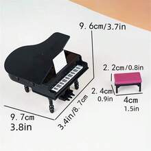 2pcs Mini Piano, Dollhouse Mini Piano, Musical Instrument Simulation Model, Living Room Furniture Decor, Home Decoration Toy, Desktop Ornament, Christmas Gift, Christmas Miniature Scene Decor - Multicolor - View 7