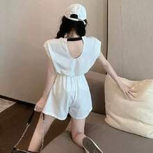 CONJUNTO DE SHORT Y PLAYERA PARA DAMA - Blanco - Ver 3