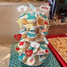 21pcs Nurse Cupcake Toppers Happy Nurse Week Nursing Graduation 2025 Cupcake Picks Thank You For Medical Nurse Themed Birthday Party Cake Decorations Supplies - Multicolor - View 6