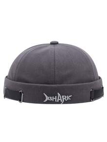 1pc Men's Solid Color Letter Print Polyester (Polyester Fiber) Beanie, Casual Personalized Newsboy Cap Suitable For Street & Daily Wear, Spring, Summer, Autumn And Winter