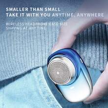 Kemei 科美KM-C59男士电动剃须刀 USB充电 数显功能 小巧便携 适合商务出差 男士节日礼物 - 藍白色 - 查看 4