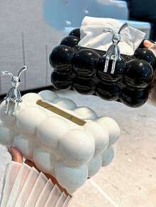 1 szt. Kreatywny kwadratowy uchwyt na chusteczki bąbelkowe do łazienki, toaletki i samochodu