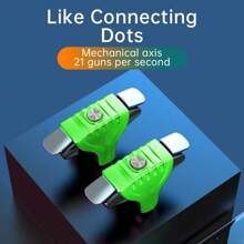 2pcs Green K-1 Game Assist Mechanical Press Linked Chicken Eating Device, Game Press Keys, No Battery Mechanical Keys For Android/IPhone Phones