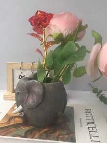 1pc Resin Cute Elephant Planter Money-Attracting Elephant Planter Succulent Home Decor Accent Piece Vase Room Decor Flower Vase Glass Vase