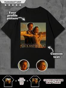 Customized Personalized Crew Neck Fun Men's T-Shirt, Customize Your Text And Photo, Valentine's Day Gift, Gift For Boyfriend, Husband