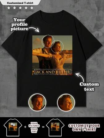 Customized Personalized Crew Neck Fun Men's T-Shirt, Customize Your Text And Photo, Valentine's Day Gift, Gift For Boyfriend, Husband,Gymboy