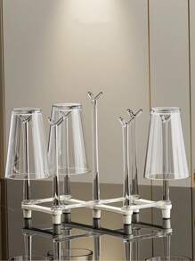 Taza invertida para drenar, puede sostener 7 tazas, escurridor plegable y fácil de transportar, accesorio para escurrir tazas de agua y café, escurridor invertido, estante de almacenamiento, taza de almacenamiento, estante colgante, función simple invertida y ajustable, escurridor de platos, se adapta a diferentes formas y necesidades de tazas, tanto tazas altas como cortas están disponibles, fácil de limpiar, sin grietas, adecuado para restaurantes/cocinas/bares