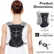 Hydration Running Vest Backpack(Only Backpack Without Bladder),Lightweight 5L Running Backpack,Camel Hydration Backpack Water Backpack,Breathable, Adjustable, Reflective Running Hydration Vest, For Cycling, Race, Hiking - Black Upgrade - View 4