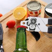 3-In-1 Stainless Steel Can Opener - Easy Grip, Multi-Functional Manual Kitchen Tool, Effortless Opening