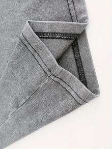 JESUS Men's Washed Cotton T-Shirt, 100% Cotton, Casual Sports Style Top T-Shirt,  Fashion Street Style, Suitable For Travel And Sports Wear - Grey - View 4