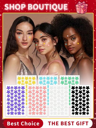 280 pièces Patchs anti-boutons pour le visage, patchs hydrocolloides anti-acné, couvre-boutons étoilés mignons, autocollants de taches colorés, essentiels pour les photos, autocollants de décoration étoilée, peuvent être utilisés pour cacher les boutons et autres imperfections, faciles à décoller, conviennent pour diverses fêtes, réunions et activités amusantes, Halloween, Noël, autocollants faciaux pour décoration de vacances en plein air, autocollants personnalisés, décoration de la maison, fournitures scolaires, autocollants drôles, fournitures de scrapbooking