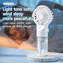 1 Ventilador de mano portátil de 800mAh, ventilador de niebla de agua de bajo ruido, ventilador mini para estudiantes en dormitorio, suministros de verano, herramientas de enfriamiento, ventilador mini portátil para viajes al aire libre, cables de alimentación USB, ventilador mini, ventilador portátil, ventilador