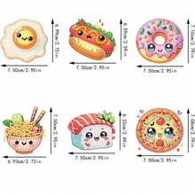 6 件钻石艺术冰箱贴，可爱食物钻石画装饰 DIY 钻石画磁铁套件，适用于 DIY 工艺品礼品冰箱邮箱装饰 - 彩色 - 查看 8