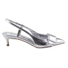 BELOVELY[ORDER-32]Womens Slingback Pumps Bow Tie Closed Pointed Toe Kitten Heels Mules Slip On Wedding Dress Pumps Shoes - 銀色 - 查看 6