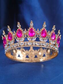 1 Stück Damen Stirnband mit Strass-Krone Dekor, luxuriöse Kopfbedeckung mit königlicher Krone, eleganter Braut-Haarschmuck für Veranstaltungen, Partys und Festlooks