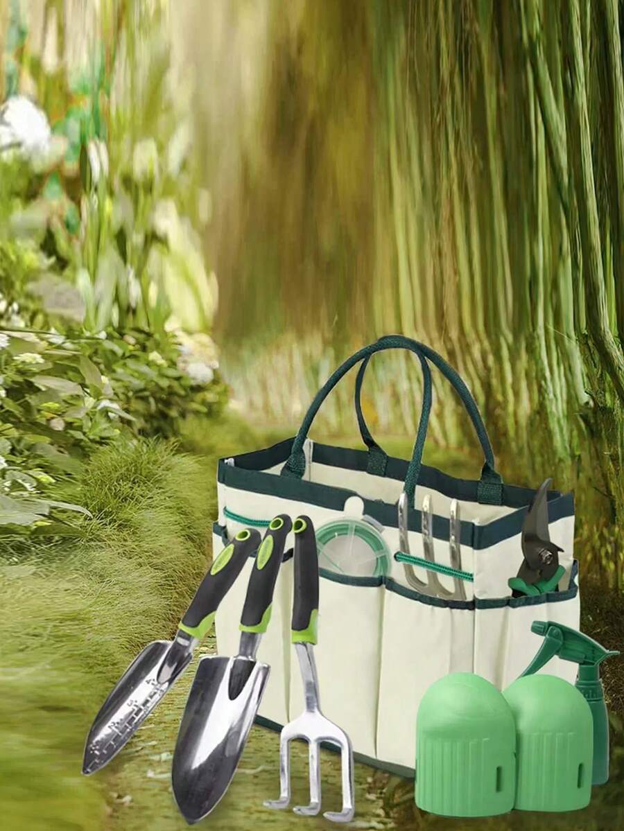 Multi-Functional Large Capacity Canvas Gardening Tool Bag, Portable & Durable, Can Store Trowel & Household Tools, Garden Tool Storage Organizer - Multicolor - View 1