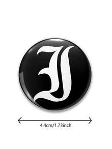 1pc 26 Letters Initial Alphabet Pattern Badge Brooch, Women Lapel Pin, Bag Charm, Clothing Accessory, Funny Gift For Friends, Family, Teachers, Classmates - Black and White - View 21