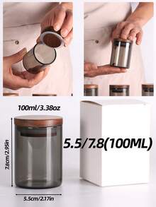 7 种款式，50ml-150ml，豪华圆形玻璃储物瓶，婚礼希望瓶螺旋盖小罐，哑光盖瓶，带密封木盖的玻璃储物罐，礼物